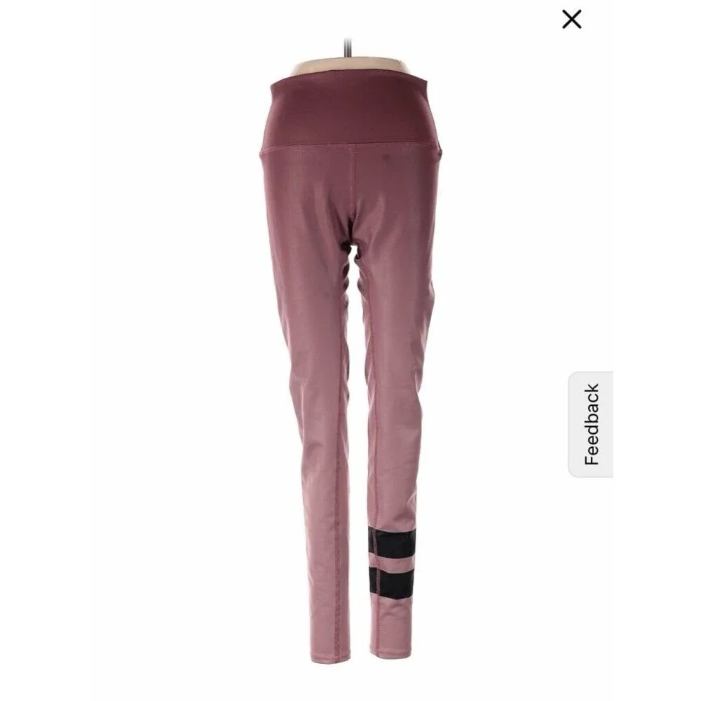 Alo Yoga High Waist LeggingAlo Yoga High Waist Leggings Pink Black Stripe Detail